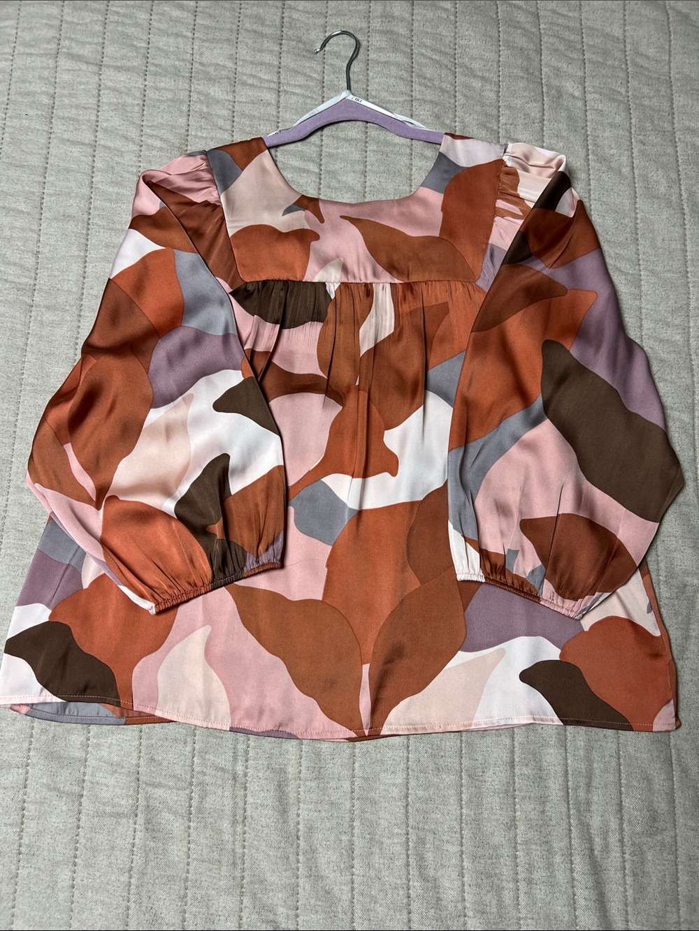 DR2 Scoop Neck Tunic in Rust, Pink & Brown Abstract